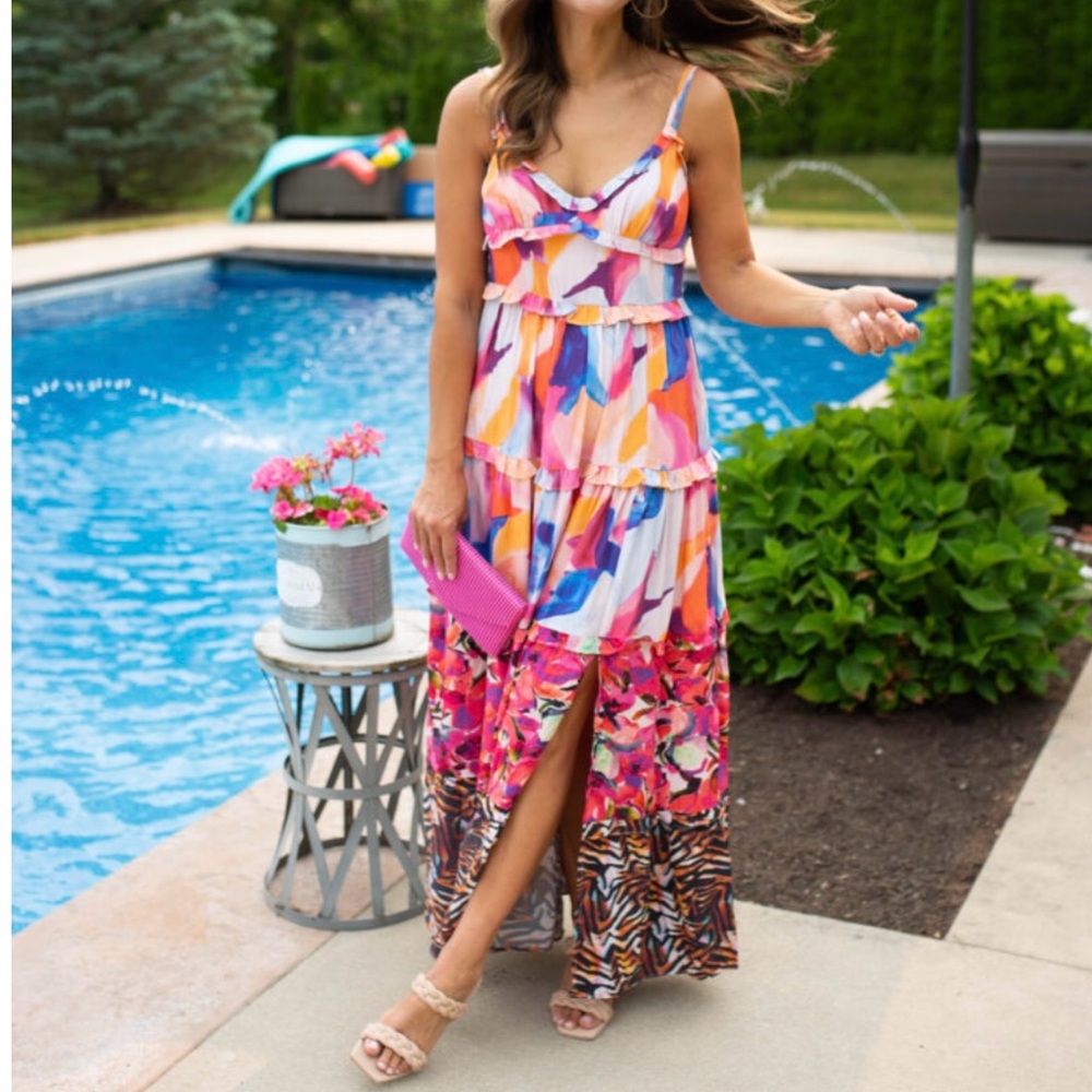 French Connection Isadora Delphine Tiered Maxi Dress Size 6 NWT🌸